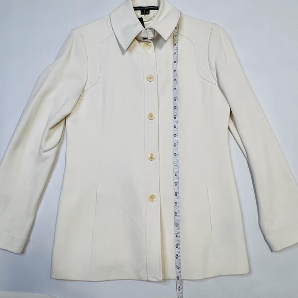 Linda Allard Ellen Tracy Blazer Womens 2 Silk Blend Belted Jacket Set XS Top - Picture 13 of 16